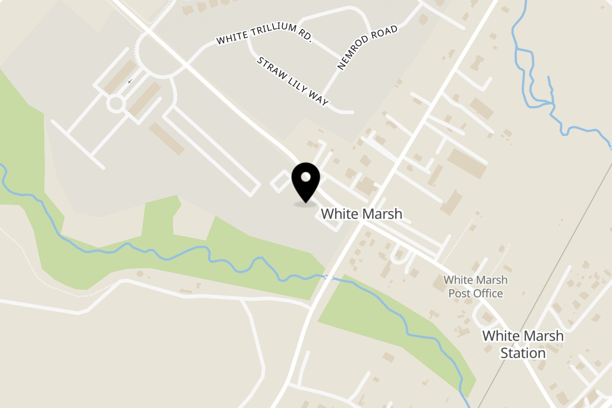Map showing the location of MARINAS on 8720 Cowenton Ave #150 in Perry Hall